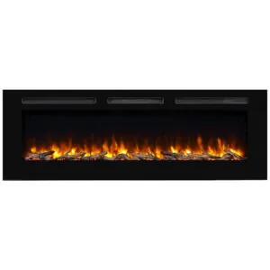 Lareira Elétrica de Embutir A50x152L, com Controle Remoto, 1500W, 110v, PURAFLAME EF174B, Preto