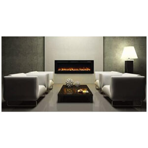 Lareira Elétrica de Embutir A50x152L, com Controle Remoto, 1500W, 110v, PURAFLAME EF174B, Preto