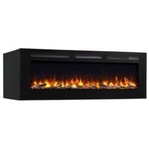 Lareira Elétrica de Embutir A50x152L, com Controle Remoto, 1500W, 110v, PURAFLAME EF174B, Preto