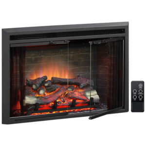 ectq1hsbgql80b_0 jpg - Lareira Elétrica PuraFlame de Embutir A55x88L com Controle Remoto e Porta de Vidro, 110V, 1500W, Preta