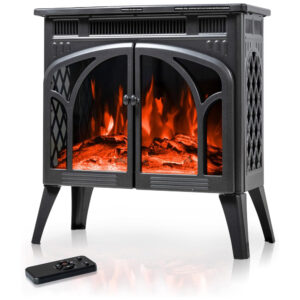 ectq1njwbhfb0b_0 jpg - Lareira Elétrica Portátil Autônoma com Chamas Realista 3D, 4 Cores Variáveis e Controle Remoto, 110V 1500W, Electactic, Cinza