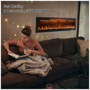 ectq1xhts4gb0b_7 jpg - Lareira Elétrica de Embutir A44x132L com Controle Remoto e Temporizador, 110V 1500W, Rodalflame, Preta