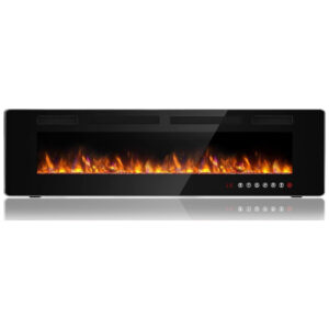 ectq2dbh36q90b_0 jpg - Lareira Elétrica de Embutir A45x182L com Controle Remoto, Temporizador e Chamas Ajustavel, 110V, BOSSIN, Preta