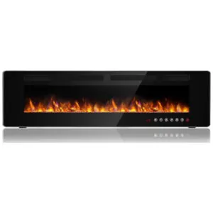 Lareira Elétrica BOSSIN 183x46cm 1500W Embutir 12 Cores LED Timer 110V