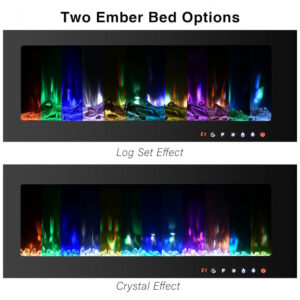 ectq2h2tf1v80b_2 jpg - Lareira Elétrica de Embutir A54x101L com Controle Remoto e Luz de LED, 1500W, 110v, CEARTRY electric fireplace inserts, Preto