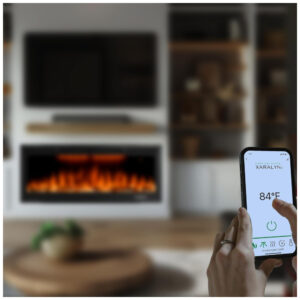 ectq2wvgjd3b0b_3 jpg - Lareira Elétrica de Embutir A44x219L com Controle Remoto e Temporizador, 110V 1500W, Rodalflame, Preta