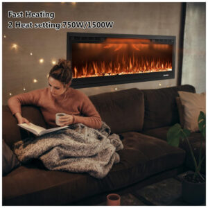 ectq2wvgjd3b0b_7 jpg - Lareira Elétrica de Embutir A44x219L com Controle Remoto e Temporizador, 110V 1500W, Rodalflame, Preta