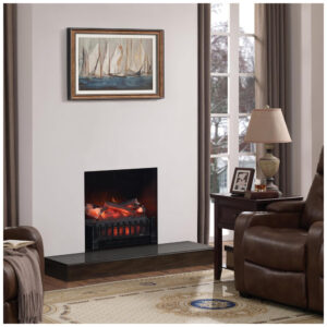 Lareira Elétrica Ecológica 20.5 52cm com Controle Remoto, Proteção Contra Superaquecimento e Chama Realista, Cobertura 37 m2, 110V 1350W, Duraflame, Preta