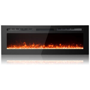 ectq34pt1cf80b_0 jpg - Lareira Elétrica de Embutir A54x127L com Controle Remoto e Luz de LED, 1500W, 110v, PAOLFOX Electric Fireplace, Preto