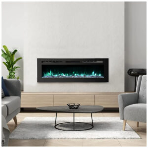 ectq34pt1cf80b_8 jpg - Lareira Elétrica de Embutir A54x127L com Controle Remoto e Luz de LED, 1500W, 110v, PAOLFOX Electric Fireplace, Preto