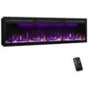 Lareira Elétrica de Embutir A45x152L com Controle Remoto e Digital, Luz LED, Chama Ajustável 1500W, 110v, MYSTFLAME, Preto