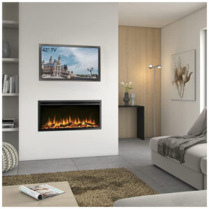 Lareira Elétrica de Embutir A45x101L com Controle Remoto, 110V , LegendFlame EF286, Preta