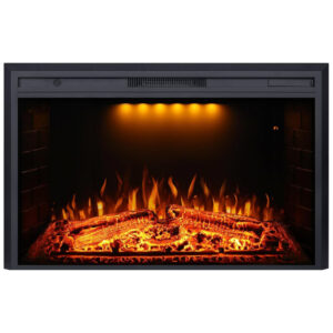 Lareira Elétrica de Embutir A69x109L com Controle Remoto e Proteção contra Superaquecimento, 1500W, 110v, VALUXHOME VEF40T, Preto