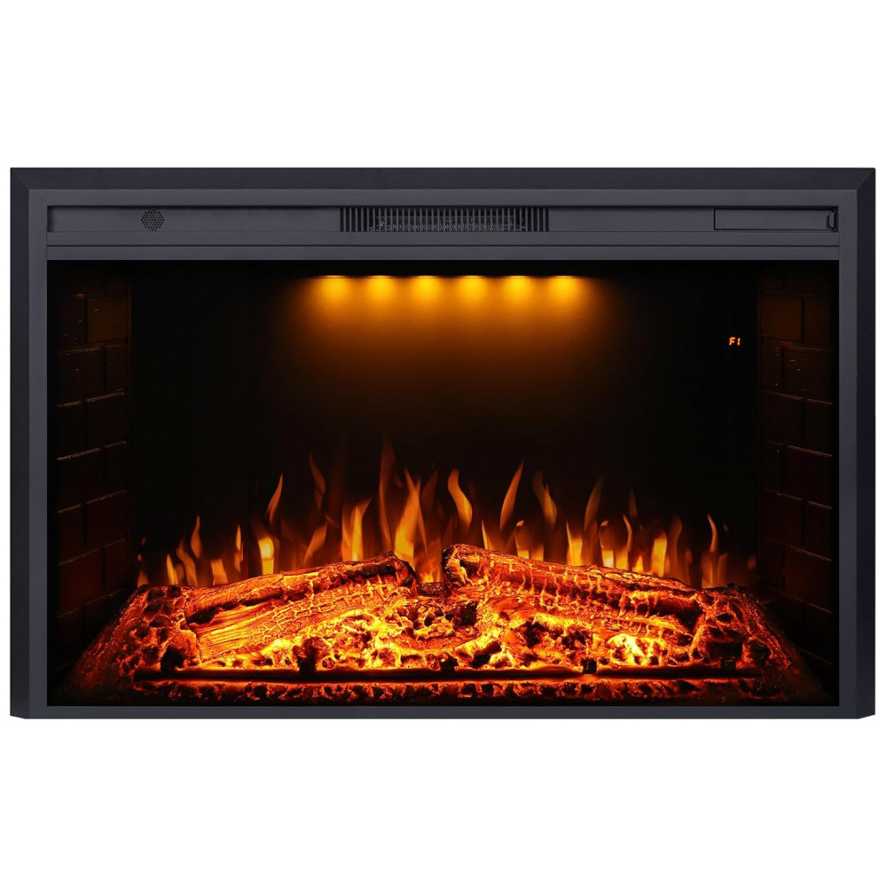 Lareira Elétrica Valuxhome 109x70cm 1500W Chamas LED Som Embutir 110V