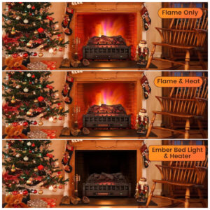 ectq3q4b649c0b_5 jpg - Lareira Elétrica Ecológica 26 66 cm com Controle Remoto, Cores de Chama Ajustáveis, Proteção Contra Superaquecimento e Temporizador de 8H, 110V 1500W, Tangkula, Preta