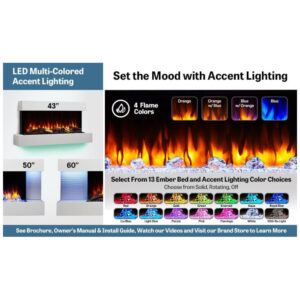 ectq3rhvztq90b_7 jpg - Lareira Elétrica de Parede Flutuante A59x110L cm com Controle Remoto, 110V, SIMPLIFIRE, Branca