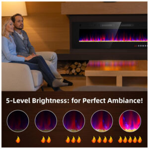 ectq3xjsdycc0b_6 jpg - Lareira Elétrica de Embutir Ultrafina A45x152L cm com Controle Remoto, Temporizador 8H e Ventilação Dupla, 110V 1500W, BREEZEHEAT, Preta