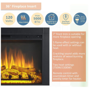 ectq4pg3gngb0b_2 jpg - Lareira Elétrica de Embutir A66x91L com Controle Remoto e Crepitação de Som, 110V 1500W, LegendFlame, Preta