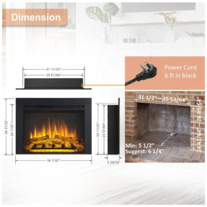 ectq4pg3gngb0b_4 jpg - Lareira Elétrica de Embutir A66x91L com Controle Remoto e Crepitação de Som, 110V 1500W, LegendFlame, Preta