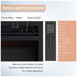 ectq4pg3gngb0b_5 jpg - Lareira Elétrica de Embutir A66x91L com Controle Remoto e Crepitação de Som, 110V 1500W, LegendFlame, Preta