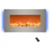 Lareira Elétrica de Embutir A42x78L, com Controle Remoto de Aço Inoxidável, 1500W, 110v, NORTHWEST 80 BL31 2002, Prateado