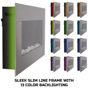 Lareira Elétrica de Embutir A42x78L, com Controle Remoto de Aço Inoxidável, 1500W, 110v, NORTHWEST 80 BL31 2002, Prateado