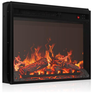 Lareira Elétrica de Embutir A45x60L cm com Brilho Ajustável, Temporizador e Controle Remoto, 110V 1400W, BELLEZE, Preta
