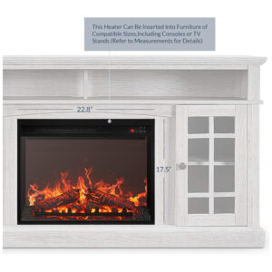 Lareira Elétrica de Embutir A45x60L cm com Brilho Ajustável, Temporizador e Controle Remoto, 110V 1400W, BELLEZE, Preta