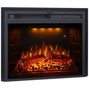 Lareira Elétrica de Embutir A53x64L com Controle Remoto e Proteção contra Superaquecimento, 1500W, 110v, VALUXHOME EF23T, Preto