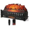 Lareira Elétrica Ecológica 66 cm com Controle Remoto, Toras de Pinho Realista, Cores de Chama Ajustáveis, WiFi e Som Crepitante, 110V 1500W, TURBRO, Preta