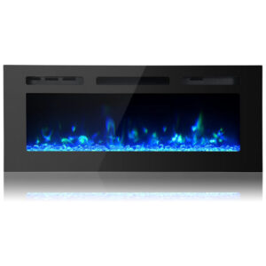 ectq5q2ch1v80b_0 jpg - Lareira Elétrica de Embutir A54x101L com Controle Remoto e Luz de LED, 1500W, 110v, PAOLFOX Electric Fireplace, Preto