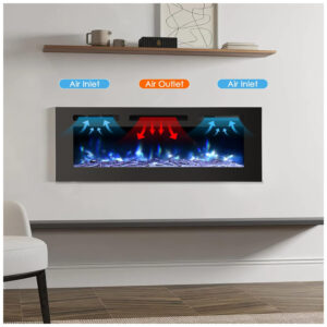 ectq5q2ch1v80b_5 jpg - Lareira Elétrica de Embutir A54x101L com Controle Remoto e Luz de LED, 1500W, 110v, PAOLFOX Electric Fireplace, Preto