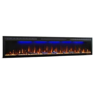 ectq5q3bglk80b_8 jpg - Lareira Elétrica de Embutir A45x223L com Controle Remoto e Digital, Luz LED, Chama Ajustável, 1500W, 110v, MYSTFLAME, Preto