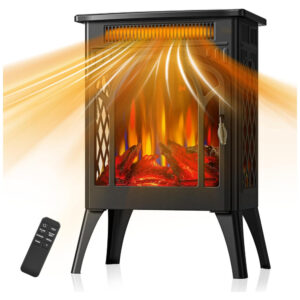 ectq5zdnvljc0b_0 jpg - Lareira Elétrica Portátil Infravermelho com Chama Realista 3D, Controle Remoto e Temporizador, 110V 1500W, COWSAR, Preta