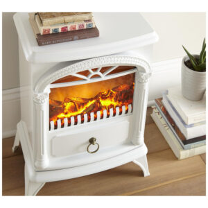 ectq61odtck00b_1 jpg - Lareira Elétrica com Chamas 3D Ajustáveis, 5115 BTU, 1500W 110v, e Flame USA, Branca