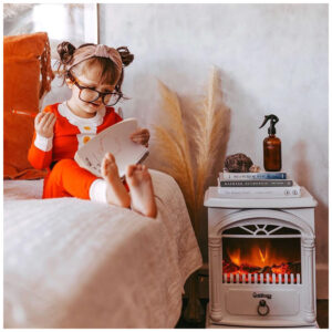 ectq61odtck00b_6 jpg - Lareira Elétrica com Chamas 3D Ajustáveis, 5115 BTU, 1500W 110v, e Flame USA, Branca