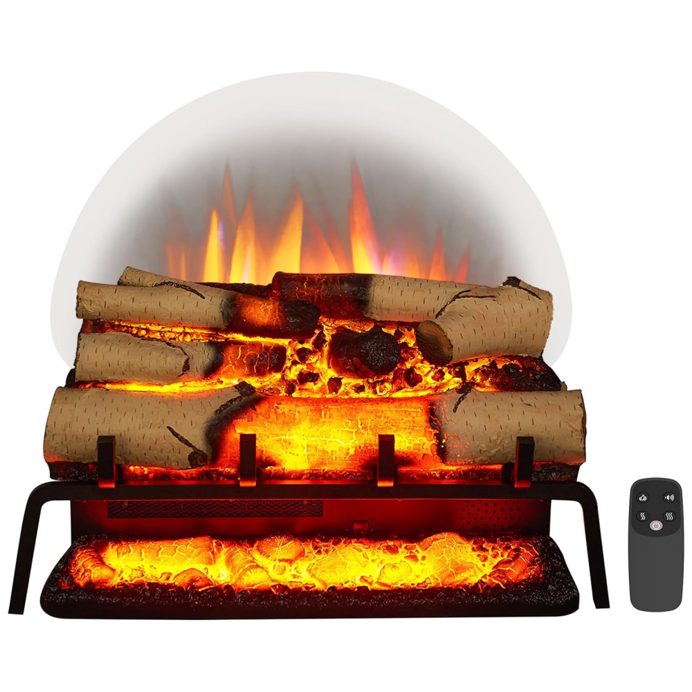 Lareira Elétrica Ecológica 23 58 cm com Controle Remoto, Toras de Bétula e Som Crepitante, 110V 1500W, Legend Flame EF484, Preta