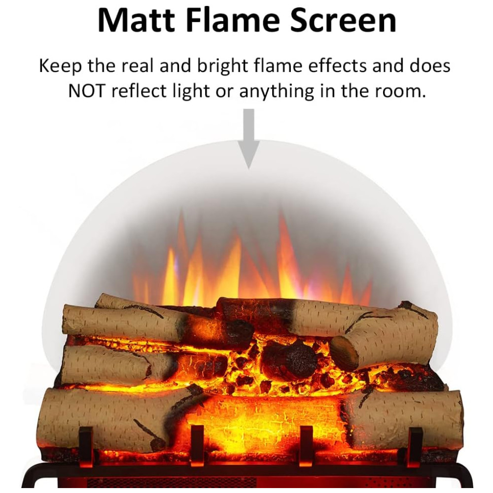 Lareira Elétrica Ecológica 23 58 cm com Controle Remoto, Toras de Bétula e Som Crepitante, 110V 1500W, Legend Flame EF484, Preta
