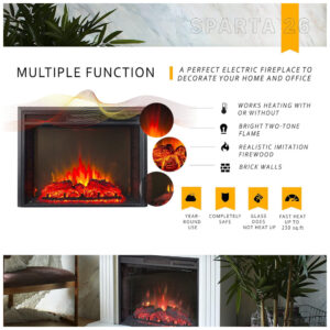 ectq6dk5v2290b_2 jpg - Lareira Elétrica de Embutir A53x69L Digital, Luz LED, Chama Ajustável e Temporizador, 110v, FIREBLAZE WHERE WARMTH BEGINS FB SPA26, Preto