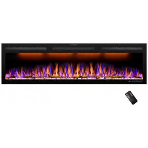 ectq6wzf6b4b0b_0 jpg - Lareira Elétrica de Embutir A44x152L com Controle Remoto e Chamas Realista e Proteção contra Superaquecimento, 110V 1500W, Dreamflame, Preta