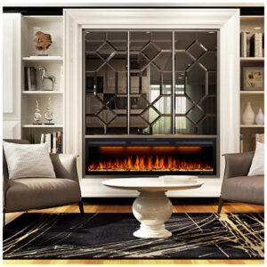 ectq6wzf6b4b0b_4 jpg - Lareira Elétrica de Embutir A44x152L com Controle Remoto e Chamas Realista e Proteção contra Superaquecimento, 110V 1500W, Dreamflame, Preta