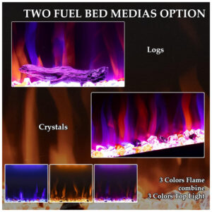 ectq6wzf6b4b0b_5 jpg - Lareira Elétrica de Embutir A44x152L com Controle Remoto e Chamas Realista e Proteção contra Superaquecimento, 110V 1500W, Dreamflame, Preta