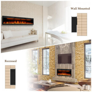 ectq6wzf6b4b0b_6 jpg - Lareira Elétrica de Embutir A44x152L com Controle Remoto e Chamas Realista e Proteção contra Superaquecimento, 110V 1500W, Dreamflame, Preta