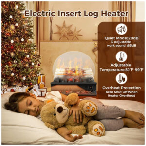 ectq7kclbtfc0b_2 jpg - Lareira Elétrica Ecológica com Controle Remoto, 4 Sons de Chama, Temporizador de 8H, Brilho e Velocidade Ajustáveis, 110V 1500W, Joy Pebble, Preta