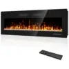 ectq7lxwbzrc0b_0 jpg - Lareira Elétrica de Embutir A45x152L cm com Controle Remoto e Digital, 110V 1500W, Eueiriup, Preta