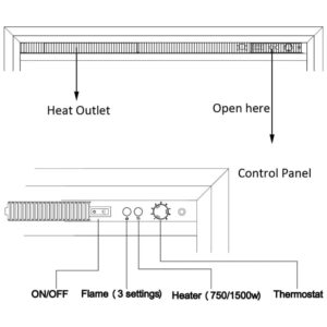 ectq8gmn6qx70b_4 jpg - Lareira Elétrica de Embutir A68x88L com Controle Remoto, 110V 1500W, RICHFLAME, Preta