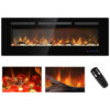 Lareira Elétrica de Embutir A44x127L com Controle Remoto, Tela Sensível ao Toque e Chamas Multicoloridas, 110V 1500W, Kentsky, Preta
