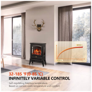 ectq8t623yjc0b_3 jpg - Lareira Elétrica Portátil com Termostato e Efeitos de Chama Realistas em 3D, 110V 1500W, RWFLAME, Preta