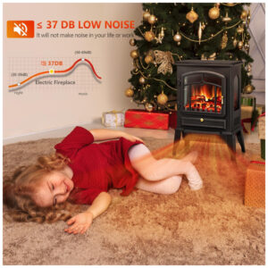 ectq8t623yjc0b_4 jpg - Lareira Elétrica Portátil com Termostato e Efeitos de Chama Realistas em 3D, 110V 1500W, RWFLAME, Preta