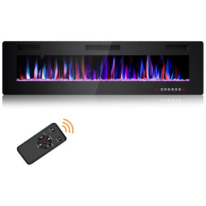 ectq8wgzf8db0b_0 jpg - Lareira Elétrica Joy Pebble de 173 cm, Embutida ou de Parede, com Aquecedor 750 1500W, LED Touch, Controle Remoto, Timer, Chamas Ajustáveis em Cor